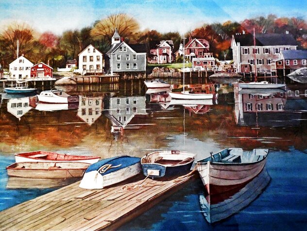 Ebb Tide at Kennebunkport 1981 - Maine Limited Edition Print by Mildred Sands Kratz
