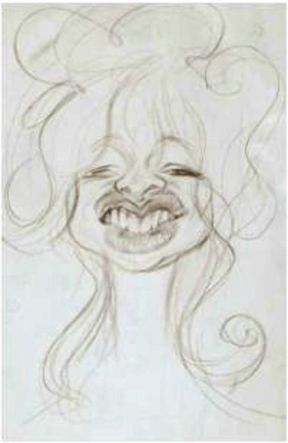 Joe Wood (Ronnie Wood's Wife) 26x19 Drawing Works on Paper (not prints) by Sebastian Kruger