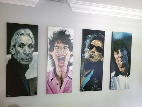 Rolling Stones:-  Framed Suite of 4 Giclees on Canvas 2007 Limited Edition Print - Sebastian Kruger