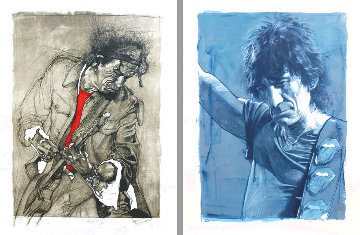 Guitarist Suite: Performing Ronnie And Keith of the Stones 2008  Huge Framed Suite of 2  Limited Edition Print - Sebastian Kruger