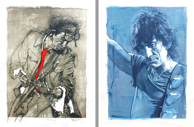 Guitarist Suite: Performing Ronnie And Keith of the Stones 2008  Huge Framed Suite of 2 Limited Edition Print by Sebastian Kruger