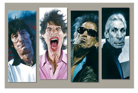 Rolling Stones Quadtych 2006 - 4 Giclee on Canvas - Huge - Each 16x41 - 64 inches wide Limited Edition Print - Sebastian Kruger