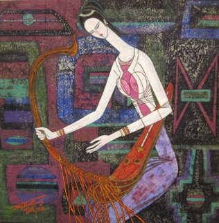 Serenade 1988 40x40 Huge Original Painting - Shao Kuang Ting Serenade 1988 40x40 Huge Original Painting - Shao Kuang Ting