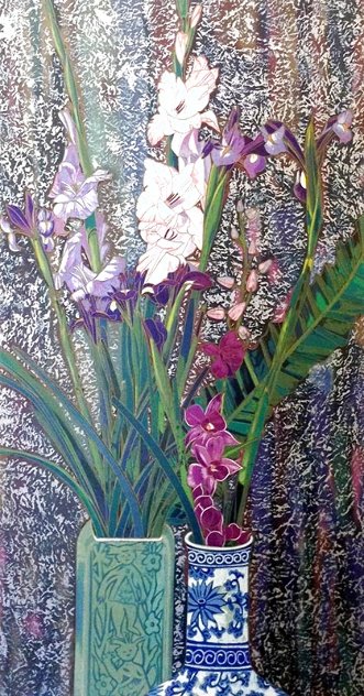 Orchids and Irises 1993 - Huge Limited Edition Print by Shao Kuang Ting