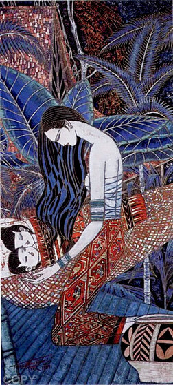 Twins 1987 Limited Edition Serigraph by Shao Kuang Ting - For Sale