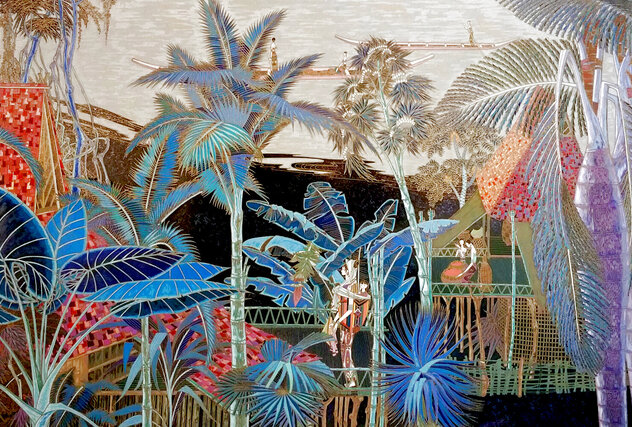 Running Sand River - Huge Framed Serigraph Limited Edition Print by Shao Kuang Ting Running Sand River - Huge Framed Serigraph Limited Edition Print by Shao Kuang Ting