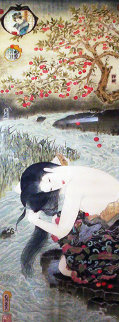 Cherry Blossoms Watercolor 1983 53x23 Huge Original Painting - Muramasa Kudo