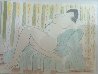 Nude Lady Reclining Watercolor 1987 26x33 Watercolor by Muramasa Kudo - 2