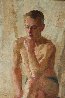 Sitting Boy 1960 34x27 Original Painting by Olga Kulagina - 1