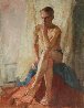 Sitting Boy 1960 34x27 Original Painting by Olga Kulagina - 0