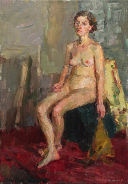 Study Nude 38x27 Huge Original Painting by Olga Kulagina