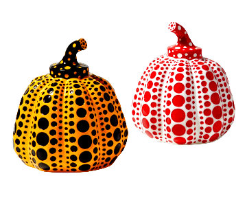 Pumpkin (Red) ; Pumpkin (Yellow) Resin Sculptures 2015 4 in Sculpture - Yayoi Kusama Pumpkin (Red) ; Pumpkin (Yellow) Resin Sculptures 2015 4 in Sculpture - Yayoi Kusama