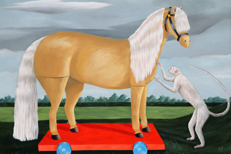 Palomino Pony 72x86 - Huge Mural Size Original Painting - Cheryl Laemmle