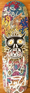 Tribute To Keith Haring Skate Board Deck 2014 8x32 Original Painting - LAII / Little Angel Tribute To Keith Haring Skate Board Deck 2014 8x32 Original Painting - LAII / Little Angel