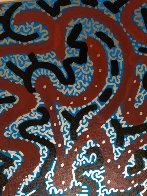 Blue And Red With Silver 2008 24x24 Original Painting by LAII / Little Angel - 2 Blue And Red With Silver 2008 24x24 Original Painting by LAII / Little Angel - 2