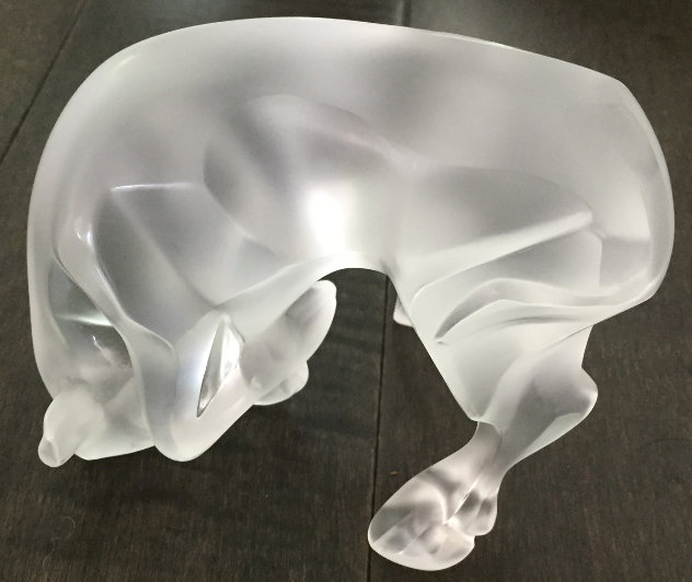 Auroch Bull And Ursus Bear Glass Sculpture 1990 7 in Sculpture by Rene Lalique