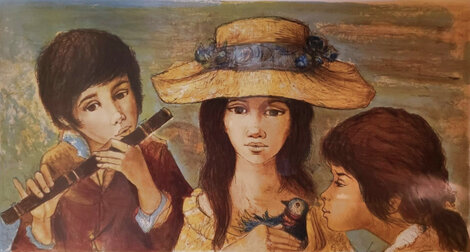 Siblings EA - Framed Lithograph Limited Edition Print - Jacques LaLande