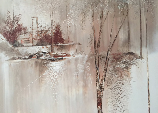 House on the Hill 33x43 Original Painting by Les Lambson House on the Hill 33x43 Original Painting by Les Lambson