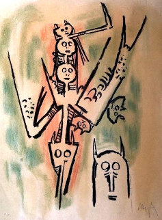 Untitled Abstract Lithograph  Limited Edition Print - Wifredo Lam