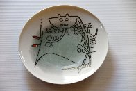 Ceramica Di Albisola - Set of Three, One Small Plate, One Large Plate, One Bowl 1970 Sculpture by Wifredo Lam - 1 Ceramica Di Albisola - Set of Three, One Small Plate, One Large Plate, One Bowl 1970 Sculpture by Wifredo Lam - 1