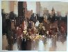 Untitled Abstract Cityscape 1992 35x47 - Huge Original Painting by Wilfred Lang - 1