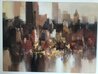 Untitled Abstract Cityscape 1992 35x47 - Huge - New York - NYC Original Painting by Wilfred Lang - 1