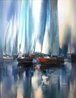 Untitled (Sailboats) -  51x40 Huge Original Painting by Wilfred Lang - 0