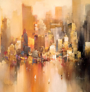 New York City 41x41 Super Huge Original Painting - Wilfred Lang New York City 41x41 Super Huge Original Painting - Wilfred Lang