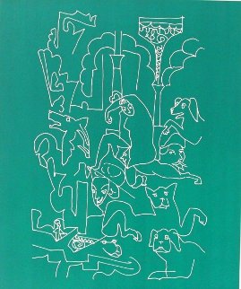 La Femme Aux Chiens 1969 Limited Edition Print - Charles Lapicque La Femme Aux Chiens 1969 Limited Edition Print - Charles Lapicque