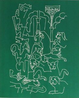 La Femme Aux Chiens 1959 Limited Edition Print - Charles Lapicque La Femme Aux Chiens 1959 Limited Edition Print - Charles Lapicque