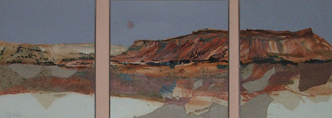 Mauve Mesa 1984 28x69 Watercolor - Hal Larsen