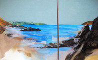 Beach Diptych 1985 29x27 Original Painting by Hal Larsen - 0 Beach Diptych 1985 29x27 Original Painting by Hal Larsen - 0