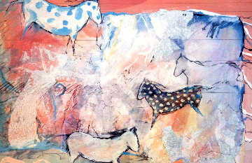 Untitled Painting: Strata Series 1986 27x39 Original Painting - Hal Larsen Untitled Painting: Strata Series 1986 27x39 Original Painting - Hal Larsen