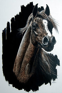 Untitled Horse 1980 20x16 Original Painting - Judy Larson Untitled Horse 1980 20x16 Original Painting - Judy Larson