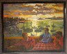 Balcony 46x56 - Huge Original Painting by Joe Lasker - 1