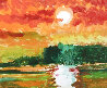 Red Sky 24x30 Original Painting by Joe Lasker - 1