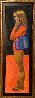 Cellphone 56x20 - Huge Original Painting by Joe Lasker - 1