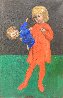 Girl with Doll 28x18 Original Painting by Joe Lasker - 0