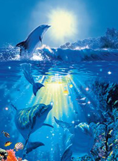 Dolphins in the Sun AP 2005 Limited Edition Print by Christian Riese Lassen