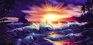 Hawaiian Dawn Triptych 1990 Super Huge Limited Edition Print - Christian Riese Lassen Hawaiian Dawn Triptych 1990 Super Huge Limited Edition Print - Christian Riese Lassen