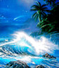 Maui Mood Suite of 3 - 1986 w/ Remarques - Lahaina, Hawaii - Koa Wood Frames Limited Edition Print by Christian Riese Lassen - 2