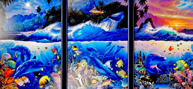 【得価NEW】ラッセン C.R. Lassen「SEA FRIGHT」シルクスクリーン・キャンバス仕様 25号大 大作 　　〇マリンアート巨匠 #21042092 シルクスクリーン