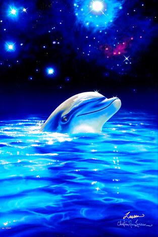 Starry Eyes 2000 Embellished Serigraph on Canvas - Huge - Hawaii Limited Edition Print - Christian Riese Lassen