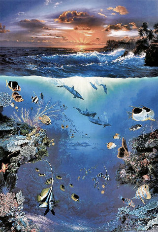 Our World 1990 Embellished - Huge w Diamonds Limited Edition Print - Christian Riese Lassen
