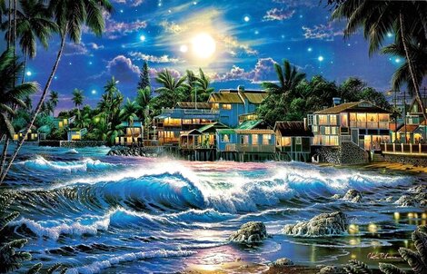 Lahaina Starlight II 1994 - Huge - Maui, Hawaii Limited Edition Print - Christian Riese Lassen