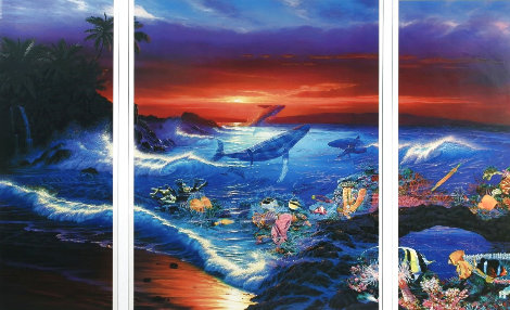 Sea Vision Triptych 1990 - Huge Limited Edition Print - Christian Riese Lassen