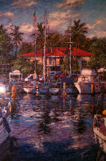 Lahaina Reflections, Maui Embellished 1981 Limited Edition Print - Christian Riese Lassen Lahaina Reflections, Maui Embellished 1981 Limited Edition Print - Christian Riese Lassen