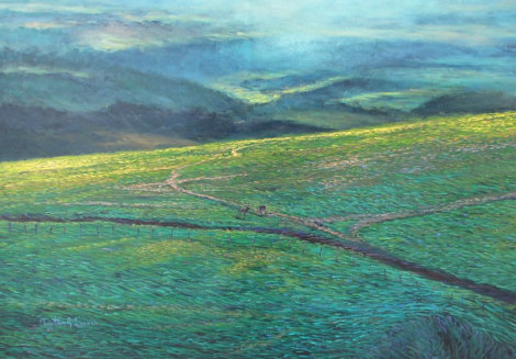 Molokai Ranch, Hawaii 1985 70x80 Huge - Mural Size Original Painting - Christian Riese Lassen