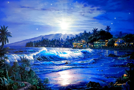 Moonlit Cove 2005 Embellished Limited Edition Print - Christian Riese Lassen