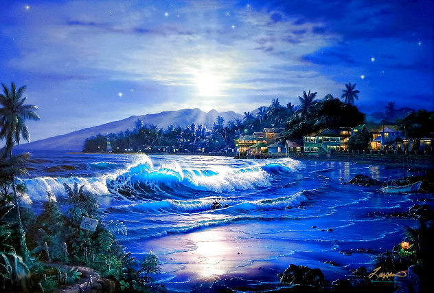 Moonlit Cove 2005 Embellished Limited Edition Print by Christian Riese Lassen
